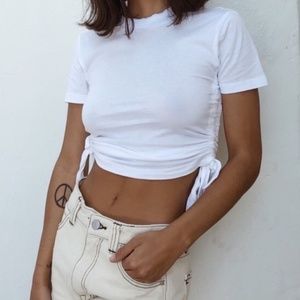 Urban Outfitters Tia Cinched Side Tie Tee Size Small